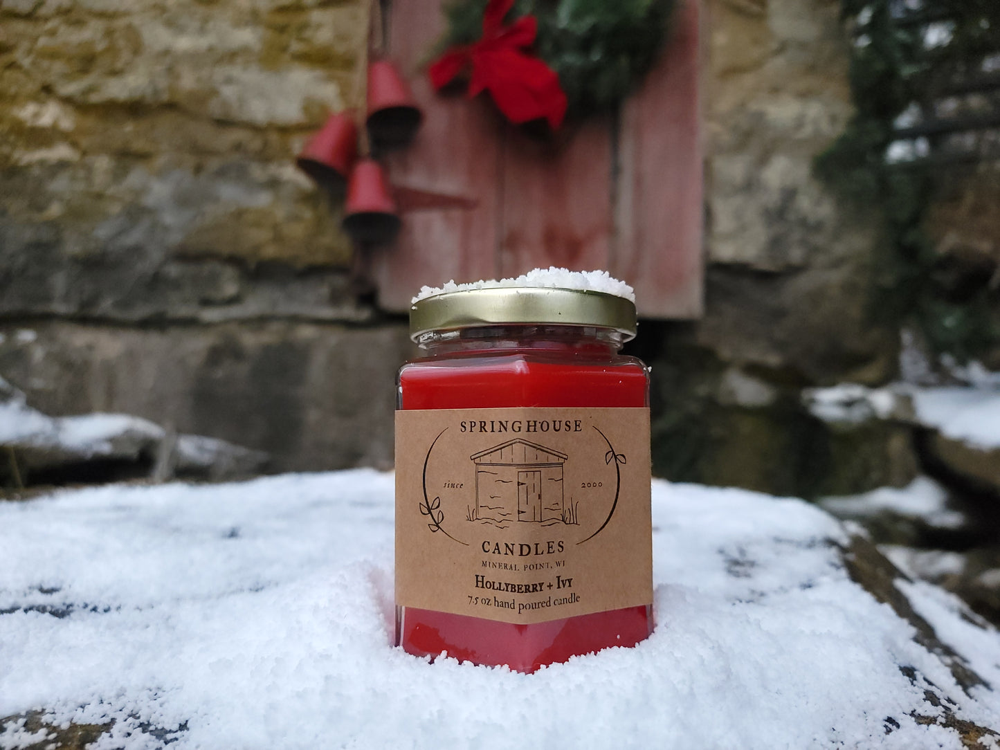Hollyberry +Ivy 7.5 oz Hand Poured Candle