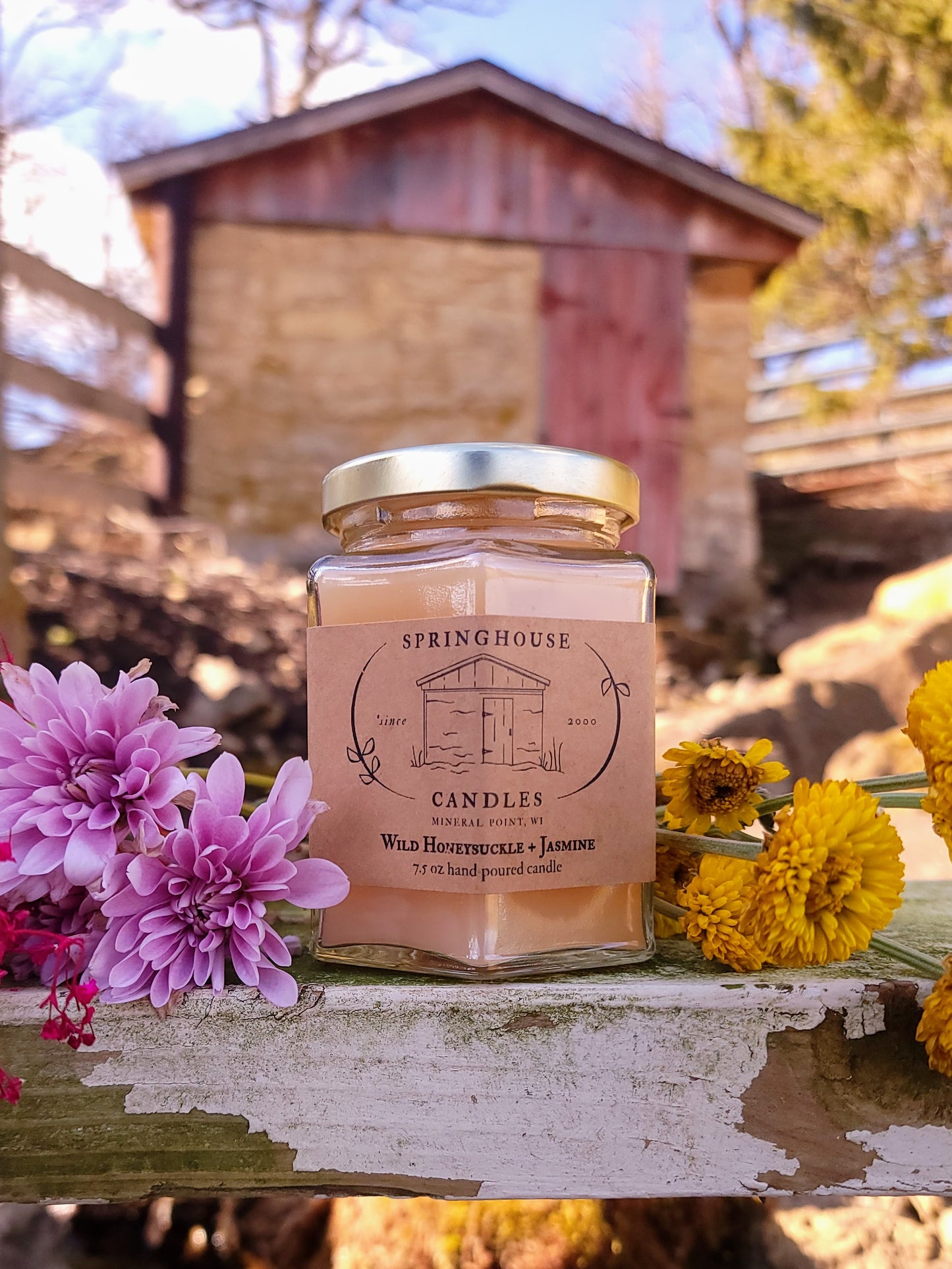 Wild Honeysuckle + Jasmine 7.5 oz Hand Poured Candle