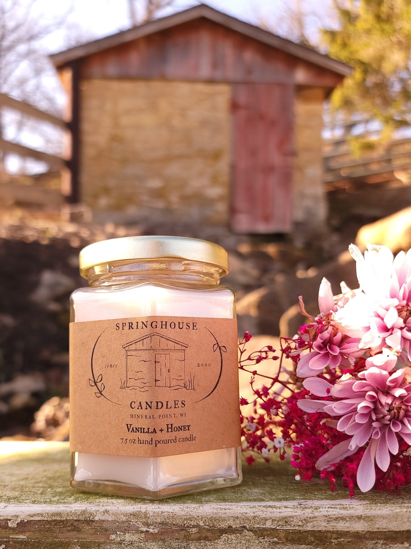 Vanilla + Honey 7.5 oz Hand Poured Candle