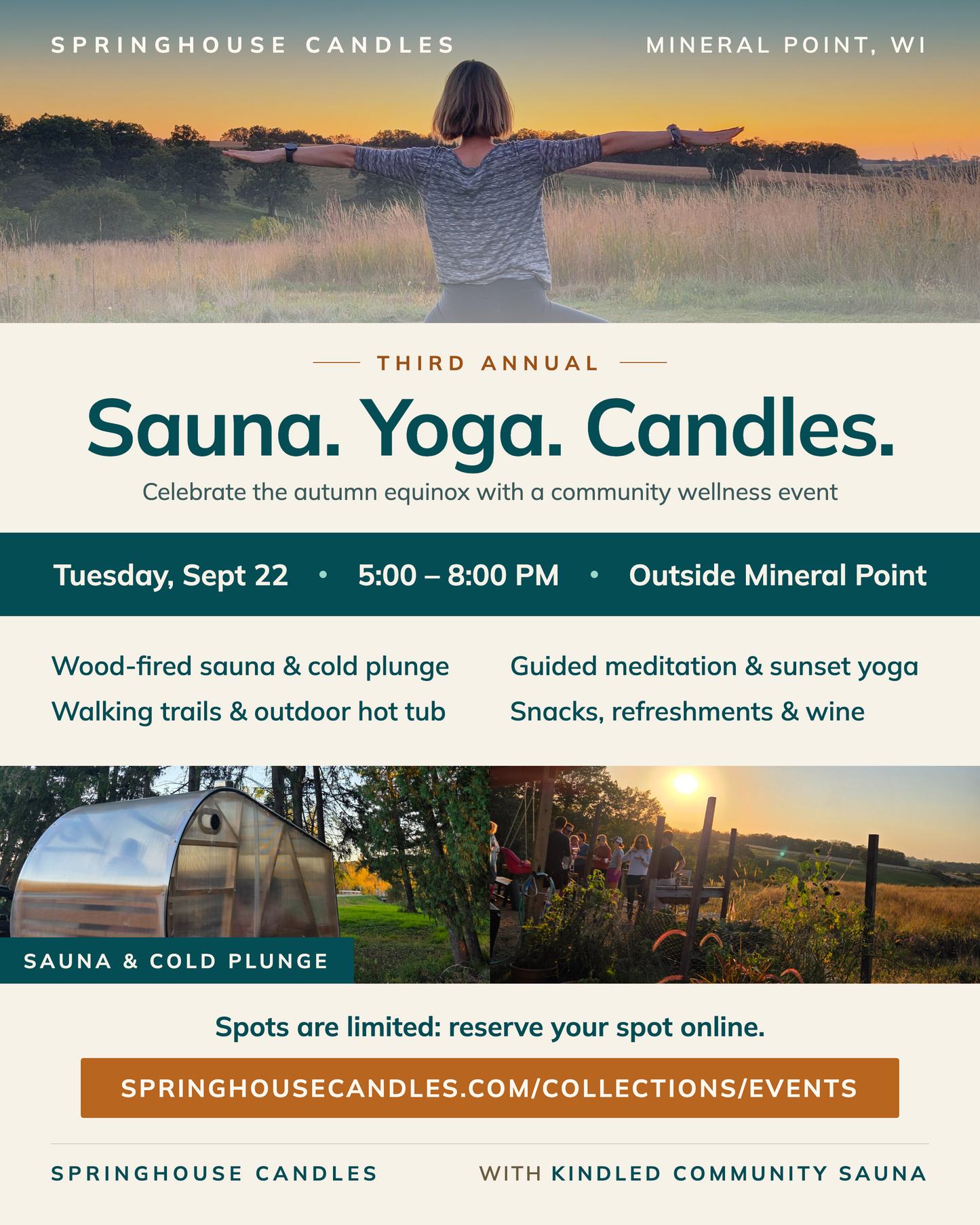 Autumn Equinox Sauna, Yoga, Candles Wellness Event (2026)